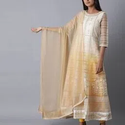 Women Gold Chiffon Drape-picture-29