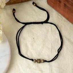 silvermerc designs Flower Charm Beaded Thread Anklet-picture-13