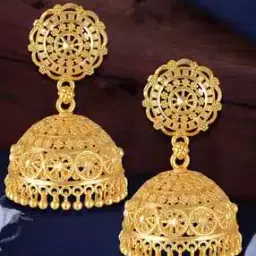vighnaharta fashion jewellery Women Gold-Plated Jhumka Earrings-picture-10