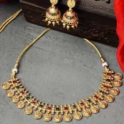 karatcart Women Gold-Plated Necklace with Earrings Set-picture-50