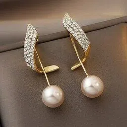 shining diva Women Gold-Plated Studded Drop Earrings-picture-45