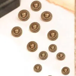 cosa nostraa Set of 13 Men Gold-Plated Antique Buttons-picture-19