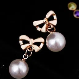 oomph EIS9-Gold-Plated Drop Earrings with Pearl Accent-picture-31