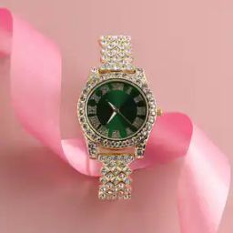 haute sauce Women Gold-Plated Stone-Studded Analogue Watch-picture-0