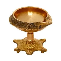 ecraftindia Set of 2 Brass Diya with Tortoise Base-picture-17