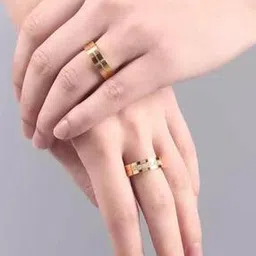 university trendz Gold-Plated Stone-Studded Couple Rings-picture-36