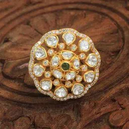 arisha silver Women Gold-Plated Stone-Studded Ring-picture-21