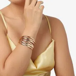 sohi Gold-Plated  Partially Open Bangles-picture-14