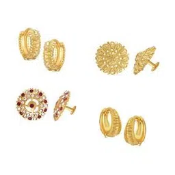 vighnaharta fashion jewellery Pack of 4 Women Stone-Studded Ear Studs-picture-51
