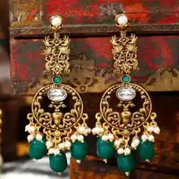 kairangi by yellow chimes Gold-Plated Beaded Earrings-picture-10