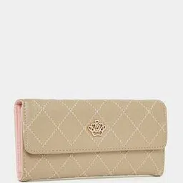 styli Women Gold Stitch Detail Three-Fold Diamond Design Wallet-picture-18