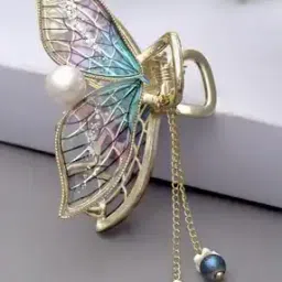 vogue panash Women Gold-Plated Pearl-Studded Hair Clip-picture-10