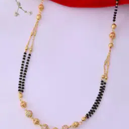 valley of jewellery (voj) Women Gold-Plated Beaded Mangalsutra -picture-49