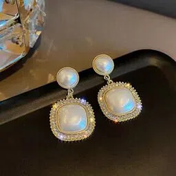 thrillz Women Gold-Plated Pearl-Studded Drop Earrings-picture-18