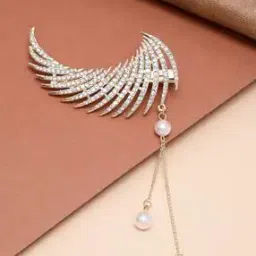 vogue panash Gold-Plated Cubic Zirconia-Studded Embellished Alligator Hair Clip-picture-37