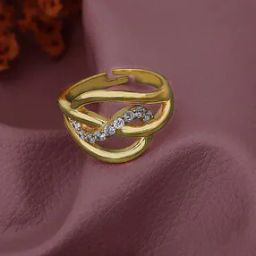 carlton london Women Gold Plated Classic Adjustable Finger Ring-picture-21