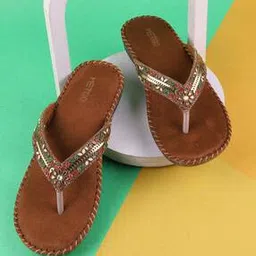 metro Women Embellished T-Strap Sandals-picture-29