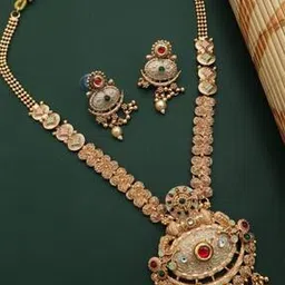 yagyavalkya Women Gold-Plated Necklace & Earrings Set -picture-13