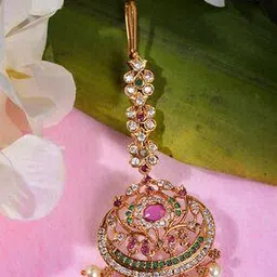saraf rs jewellery Women Stone-Studded Mang Tikka-picture-14