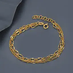 carlton london Women 18kt Gold-Plated Double Chain Adjustable Link Bracelet-picture-45