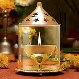 navyaksh Brass Diya With Borosilate Glass Chimney-picture-14