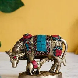 ecraftindia Cow and Calf Handcrafted Idol -picture-53