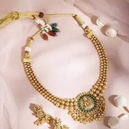 rubans Women Gold-Plated Necklace & Earrings Set-picture-15