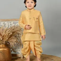 pixie n prince Boys Cotton Kurta Dhoti Set image 1