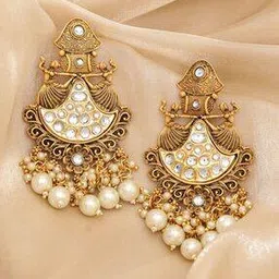 rubans Women Gold-Plated Stone-Studded Pearl-Beaded Danglers-picture-38