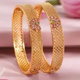 rubans Women Set of 2 Gold-Plated Stone-Studded Bracelet-picture-36