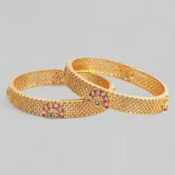 rubans Women Set of 2 Gold-Plated Stone-Studded Bangles-picture-17