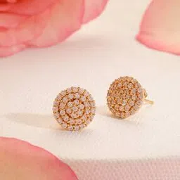 minutiae Women Gold-Plated Circular-Shaped Stud Earrings-picture-13