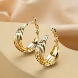 yellow chimes Gold-Plated Hoop Earrings-picture-27