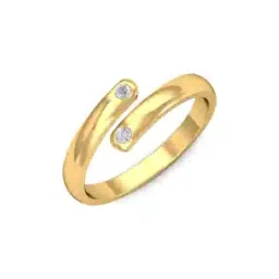 kuberbox Yellow Gold Diamond Little Diamond Open Ring-picture-47