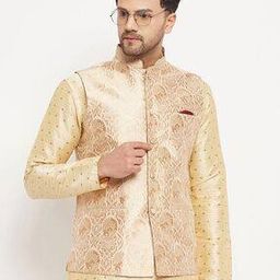 vastramay Floral Print Sleeveless Nehru jacket-picture-36