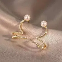 pinapes Gold-Plated Stone-Studded Ear Cuffs-picture-53