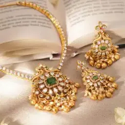rubans Women Stone-Studded Necklace & Earrings Set-picture-17
