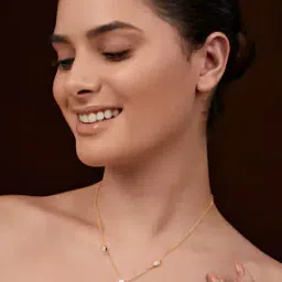 Women Gold-Plated Stone-Studded Necklace-image-12