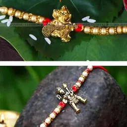 vighnaharta fashion jewellery Pack of 2 Beaded Tie-Up Rakhis-picture-38