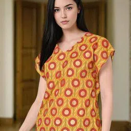 sakura Printed V-Neck Top-picture-38