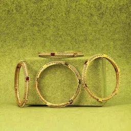 adwitiya Set of 4 Gold-Plated Slip-On Bangles image 1