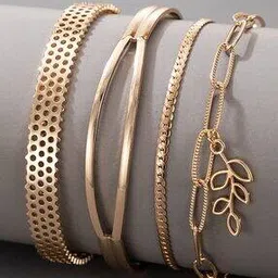 jewels galaxy Pack of 4 Gold-Plated Bracelets-picture-11