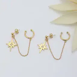 carlton london Gold Plated Contemporary Drop Earrings - FJE3944-picture-29