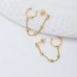 carlton london Gold Plated Stylish Drop Earrings - FJE3992-picture-42