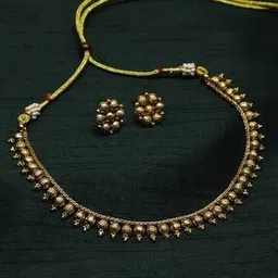 bhrm Gold-Plated Beaded Necklace & Earrings Set-picture-14