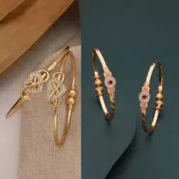 brado jewellery Set of 4 Women Gold-Plated Stone-Studded Bangles-picture-15