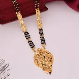 brado jewellery Women Traditional Gold-Plated Long Mangalsutra  -picture-41