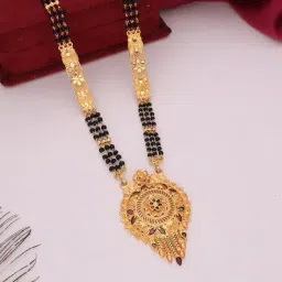 brado jewellery Women Traditional Gold-Plated Long Mangalsutra   image 1