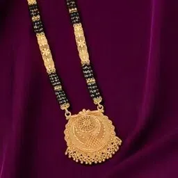 brado jewellery Women Traditional Gold-Plated Long Mangalsutra -picture-38