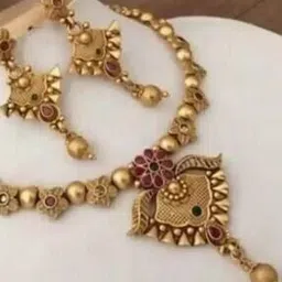 layken Women Gold-Plated Stone-Studded Necklace & Earrings Set-picture-14